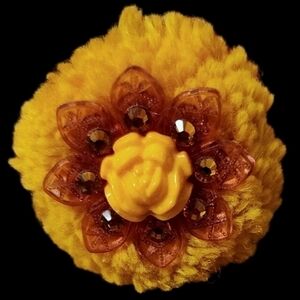 Tarina Tarantino Tangerine Pom Pom Ring Adjustable